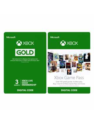 Карта оплаты Xbox Game Pass (3 месяца) + Xbox Live Gold (3 месяца)